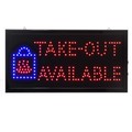 Alpine Industries 19” W x 10” H LED Rectangular Take-Out Available Sign with Two Display Modes, PK2 ALP497-15-2pk